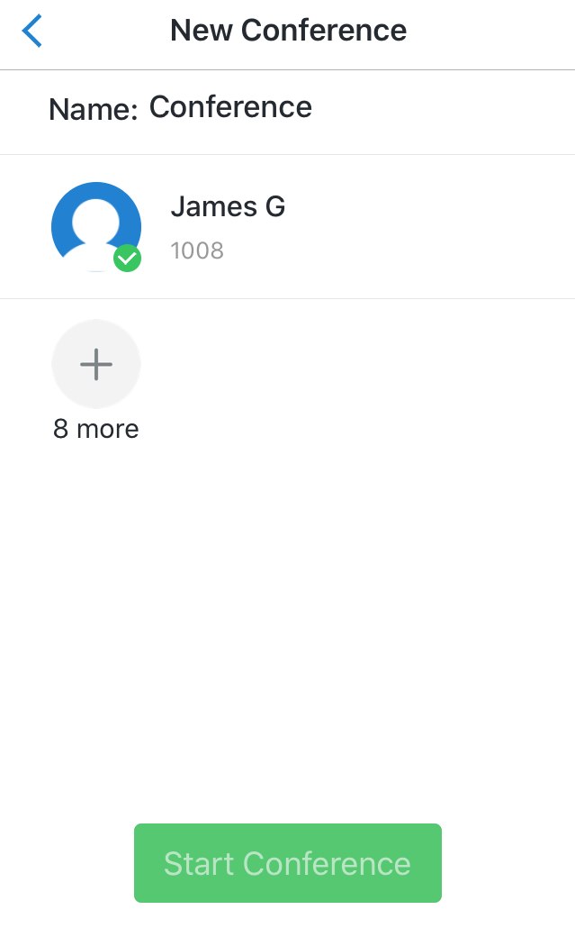 Conference Calls in2pbx settings menu
